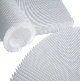 Mini pleat filter media
